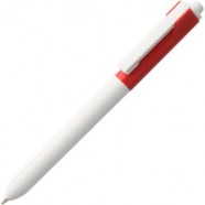 Ручка шариковая Hint Special, белая с красным с логотипом или изображением