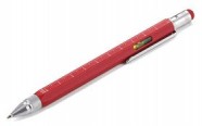 Ручка шариковая Construction, мультиинструмент, красная с логотипом или изображением