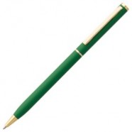Ручка шариковая Hotel Gold, ver.2, зеленая с логотипом или изображением