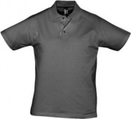 Рубашка поло мужская Prescott men 170, темно-серая с логотипом или изображением
