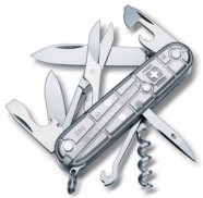 Офицерский нож CLIMBER 91, полупрозрачный серебристый с логотипом или изображением