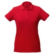 Рубашка поло женская Virma lady, красная с логотипом или изображением