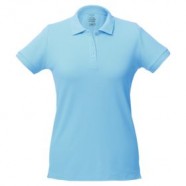 Рубашка поло женская Virma lady, голубая с логотипом или изображением