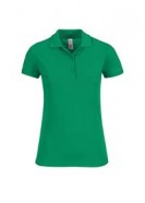 Рубашка поло женская Safran Timeless зеленая с логотипом или изображением