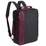 Рюкзак для ноутбука 2 в 1 twoFold, серый с бордовым с логотипом или изображением