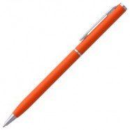 Ручка шариковая Hotel Chrome, ver.2, оранжевая с логотипом или изображением