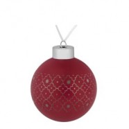 Елочный шар Chain, 8 см, красный с логотипом или изображением