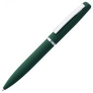 Ручка шариковая Bolt Soft Touch, зеленая с логотипом или изображением