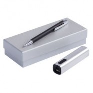 Набор Snooper: аккумулятор и ручка , серебристый с логотипом или изображением