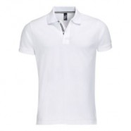 Рубашка поло мужская PATRIOT 200, белая с черным с логотипом или изображением