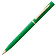 Ручка шариковая Euro Gold, зеленая с логотипом или изображением