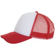 Бейсболка BUBBLE, красная с белым с логотипом или изображением
