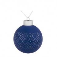 Елочный шар Chain, 8 см, синий с логотипом или изображением