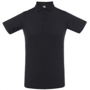 Рубашка поло мужская Virma light, черная с логотипом или изображением