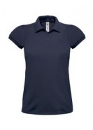 Рубашка поло женская Heavymill темно-синяя с логотипом или изображением