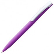 Ручка шариковая Pin Soft Touch, фиолетовая с логотипом или изображением
