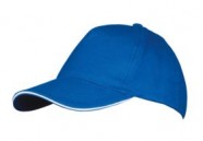 Бейсболка LONG BEACH, ярко-синяя с белым с логотипом или изображением