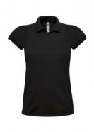 Рубашка поло женская Heavymill черная с логотипом или изображением
