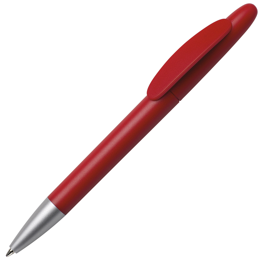 Ручка шариковая ICON, красный, непрозрачный пластик с логотипом или изображением