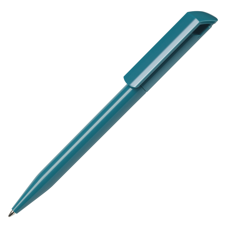 Ручка шариковая ZINK, цвет морской волны, пластик с логотипом или изображением