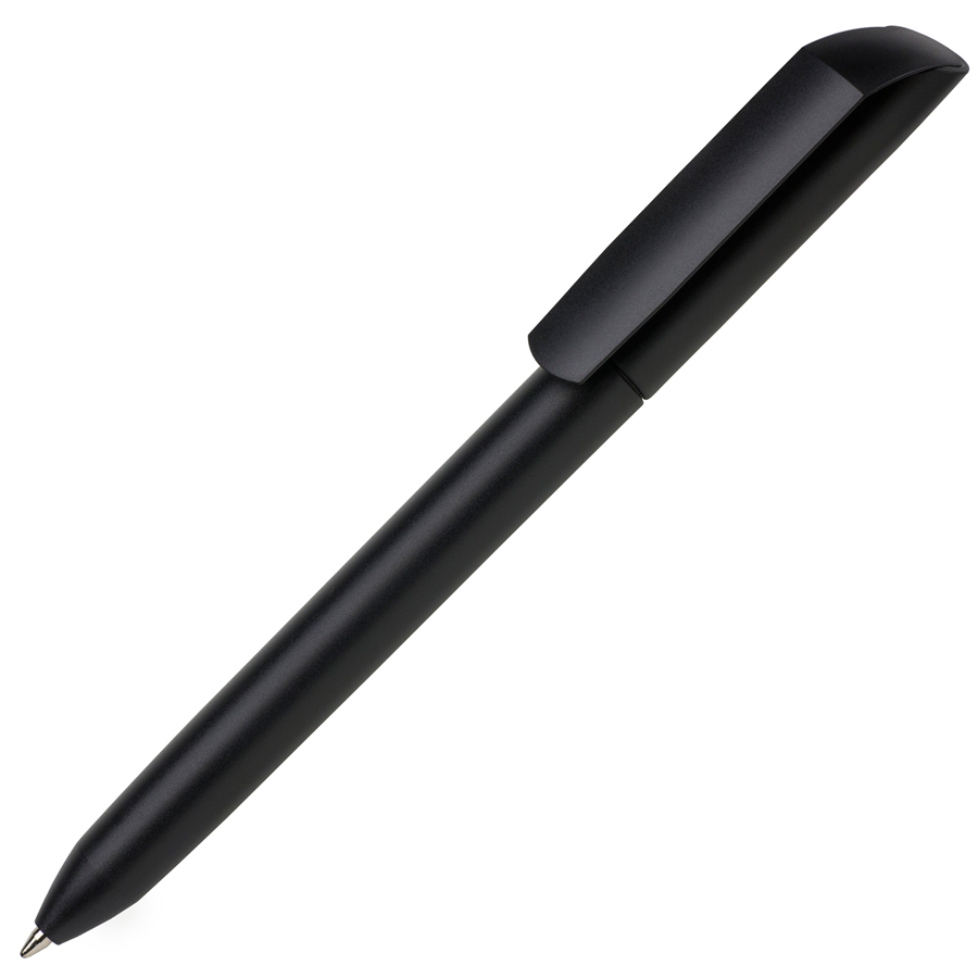 Ручка шариковая FLOW PURE, черный, пластик с логотипом или изображением