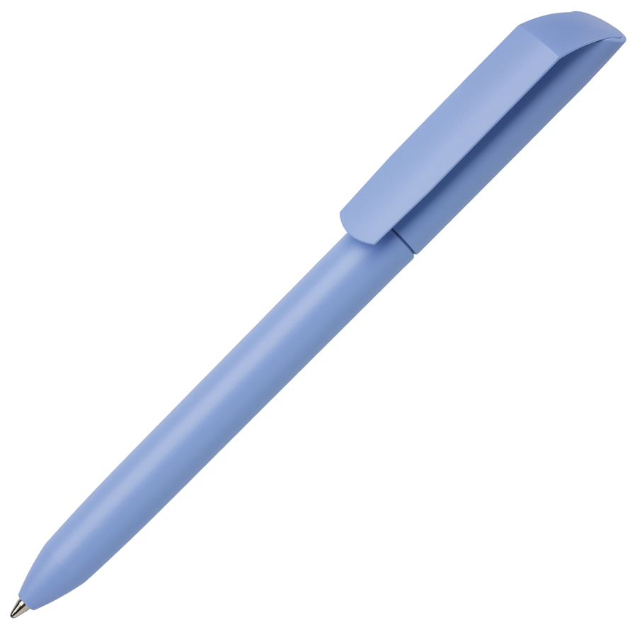 Ручка шариковая FLOW PURE, голубой, пластик с логотипом или изображением