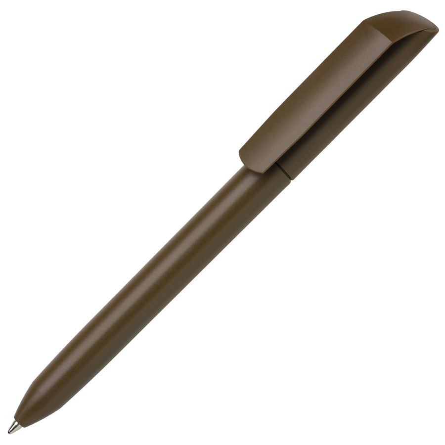 Ручка шариковая FLOW PURE, коричневый, пластик с логотипом или изображением