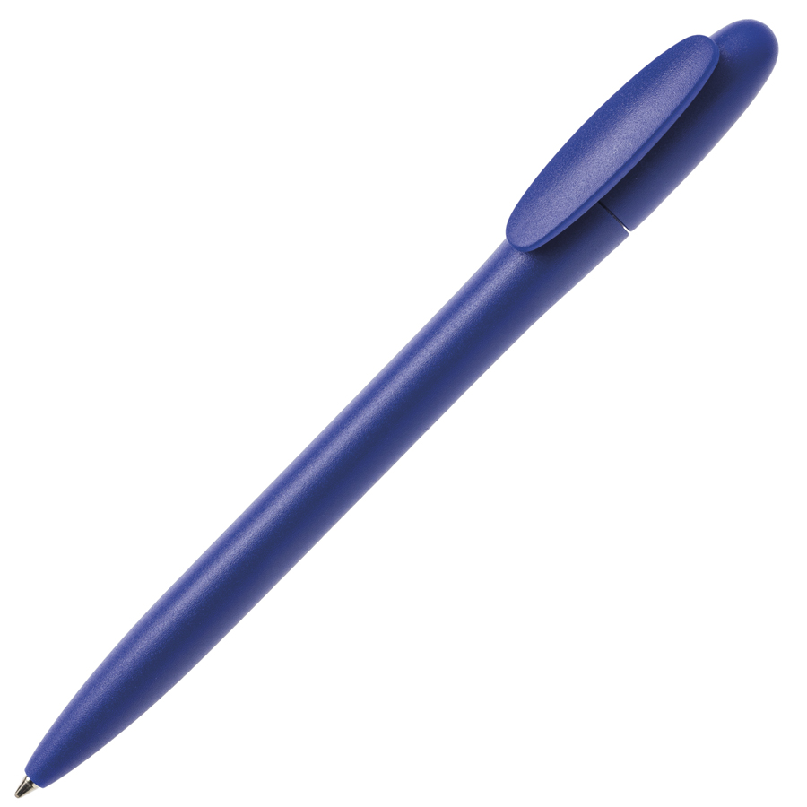 Ручка шариковая BAY, синий, непрозрачный пластик с логотипом или изображением