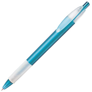 X-1 FROST GRIP, ручка шариковая, фростированный голубой/белый, пластик с логотипом или изображением