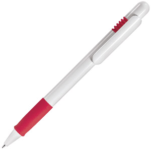 DUNE GRIP, ручка шариковая, красный/белый, пластик с логотипом или изображением