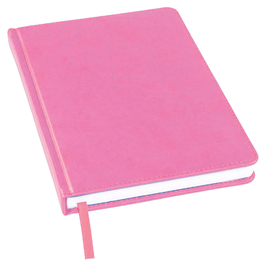 Ежедневник недатированный Bliss, А5,  розовый, белый блок, без обреза с логотипом или изображением