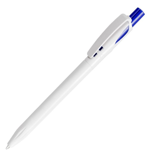 Ручка шариковая TWIN WHITE, белый/синий, пластик с логотипом или изображением
