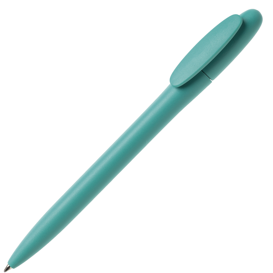 Ручка шариковая BAY, аквамарин, непрозрачный пластик с логотипом или изображением
