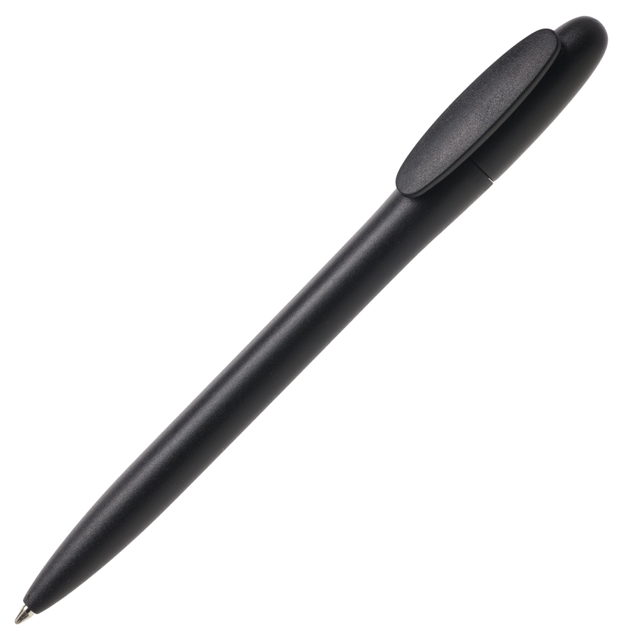 Ручка шариковая BAY, черный, непрозрачный пластик с логотипом или изображением