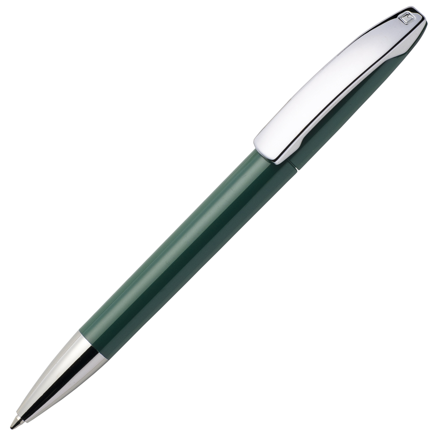 Ручка шариковая VIEW, темно-зеленый, пластик с логотипом или изображением