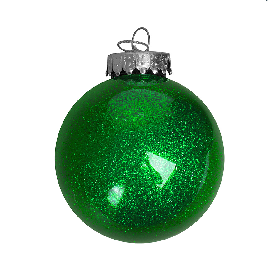 Шар новогодний FLICKER, диаметр 8 см., пластик, зеленый с логотипом или изображением