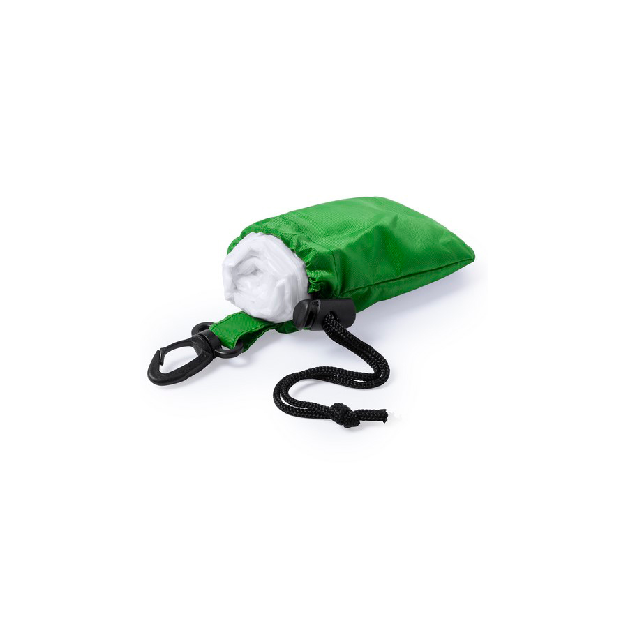 Дождевик DOMIN в чехле, зеленый, 9х11х5см, полиэтилен, полиэстер с логотипом или изображением
