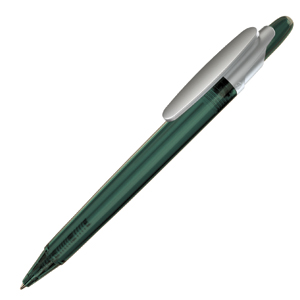 OTTO FROST SAT, ручка шариковая, фростированный зеленый/серебристый клип, пластик с логотипом или изображением