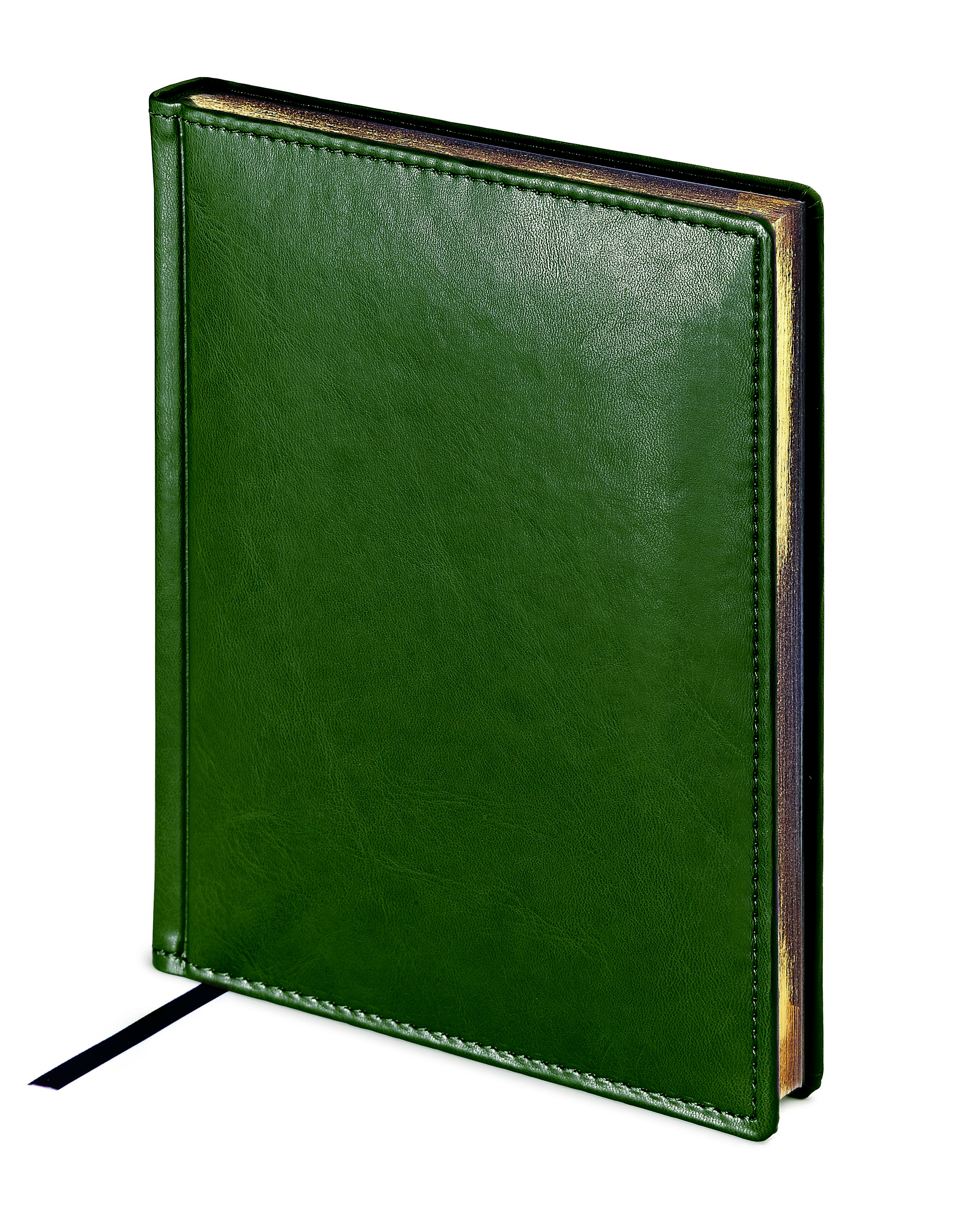 Ежедневник датированный Sidney Nebraska, А5, зеленый, белый блок, золотой обрез, ляссе с логотипом или изображением