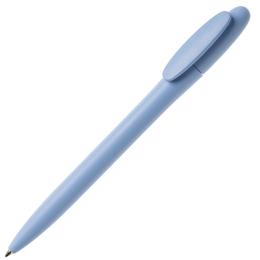 Ручка шариковая BAY, голубой, непрозрачный пластик с логотипом или изображением