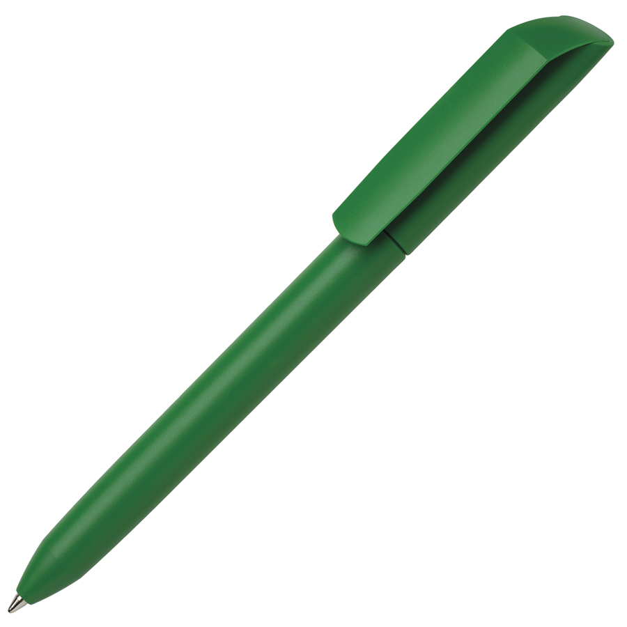Ручка шариковая FLOW PURE, зеленый, пластик с логотипом или изображением