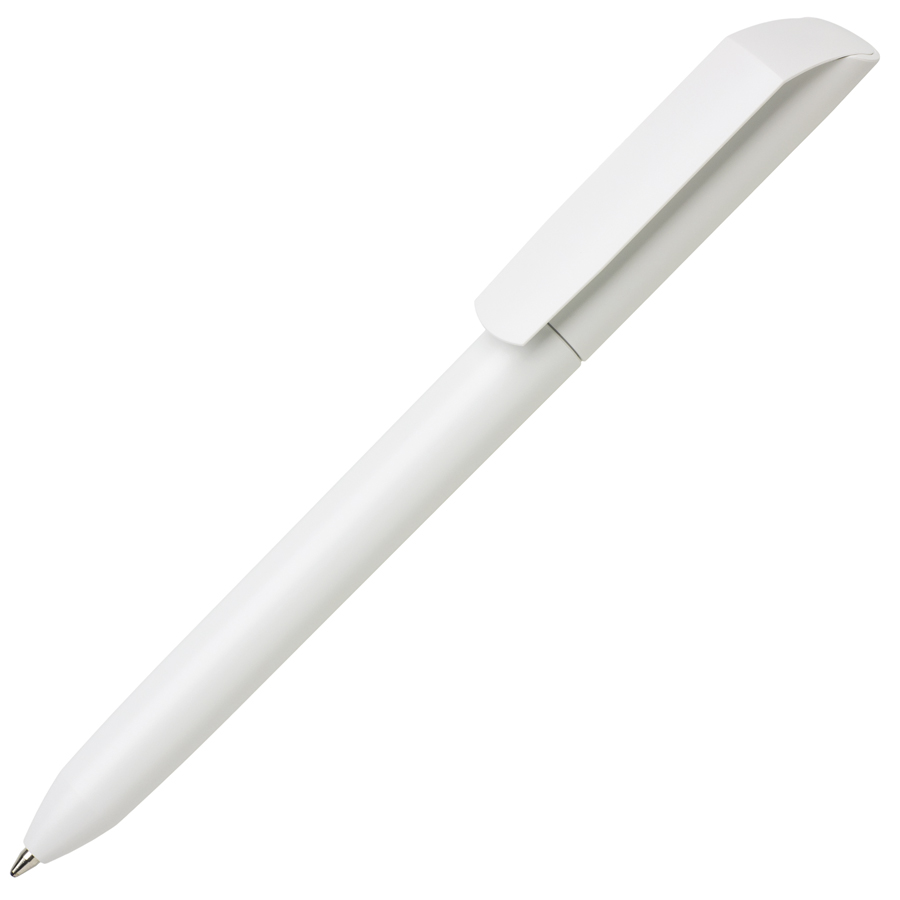 Ручка шариковая FLOW PURE, белый, пластик с логотипом или изображением