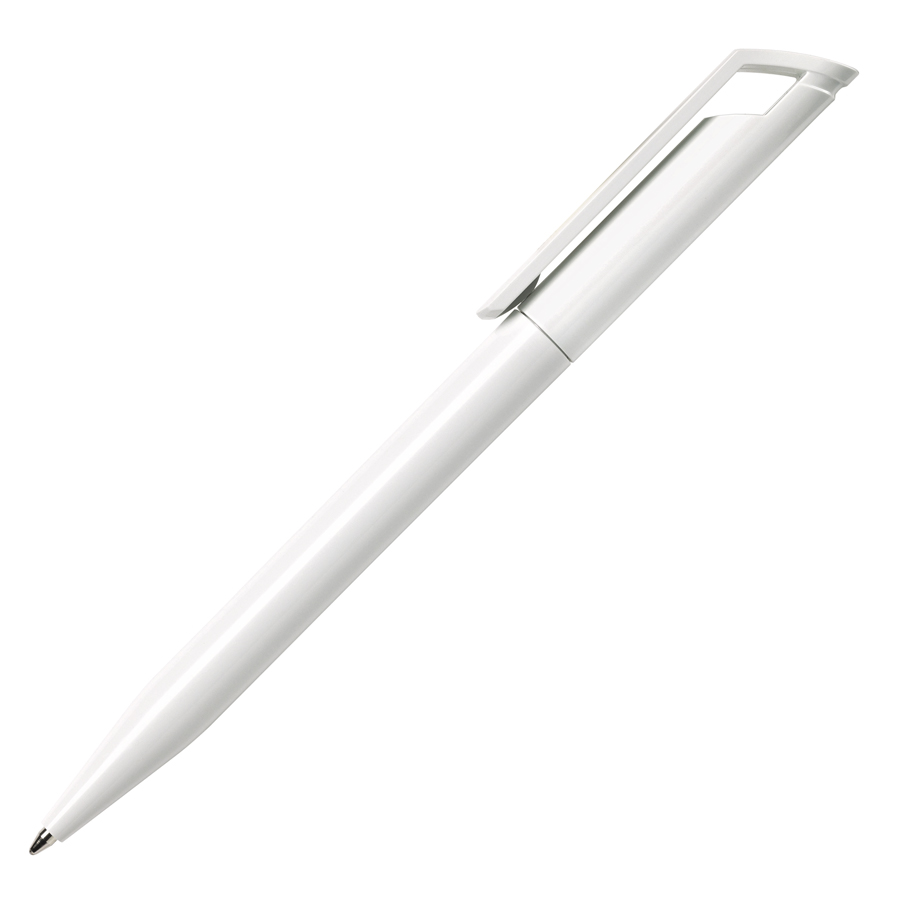 Ручка шариковая ZINK, белый, пластик с логотипом или изображением