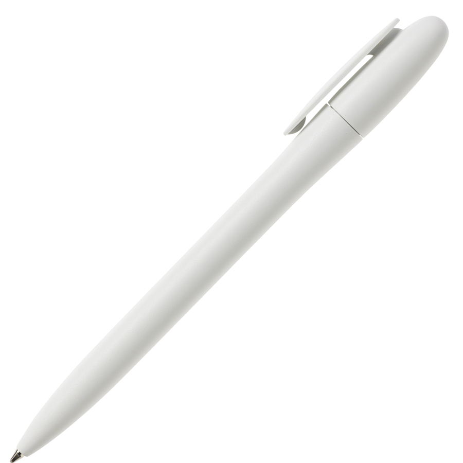 Ручка шариковая BAY, белый, непрозрачный пластик с логотипом или изображением