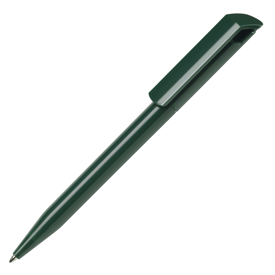 Ручка шариковая ZINK, темно-зеленый, пластик с логотипом или изображением
