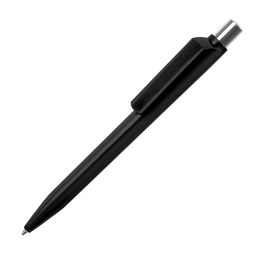 Ручка шариковая DOT, черный, пластик с логотипом или изображением