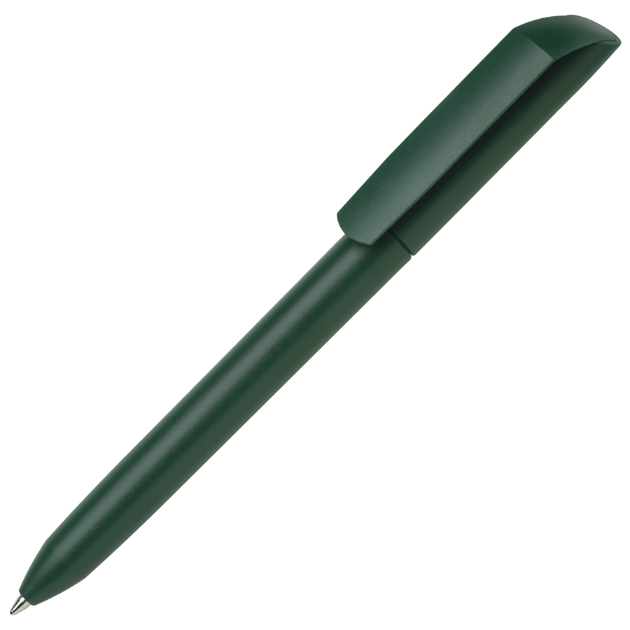 Ручка шариковая FLOW PURE, темно-зеленый, пластик с логотипом или изображением