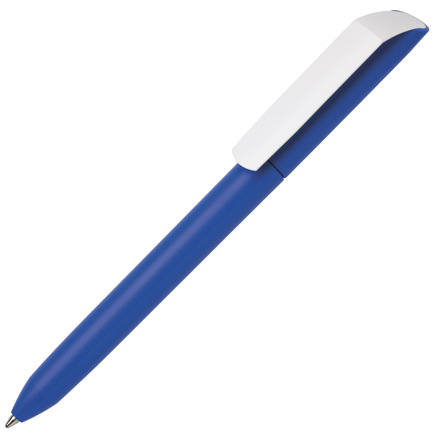 Ручка шариковая FLOW PURE, лазурный корпус/белый клип, пластик с логотипом или изображением