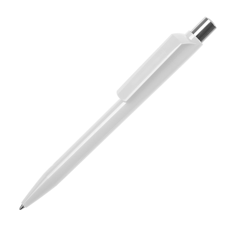 Ручка шариковая DOT, белый, пластик с логотипом или изображением