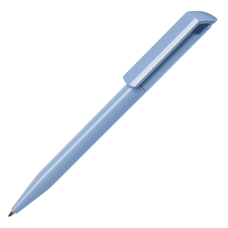 Ручка шариковая ZINK, голубой, пластик с логотипом или изображением